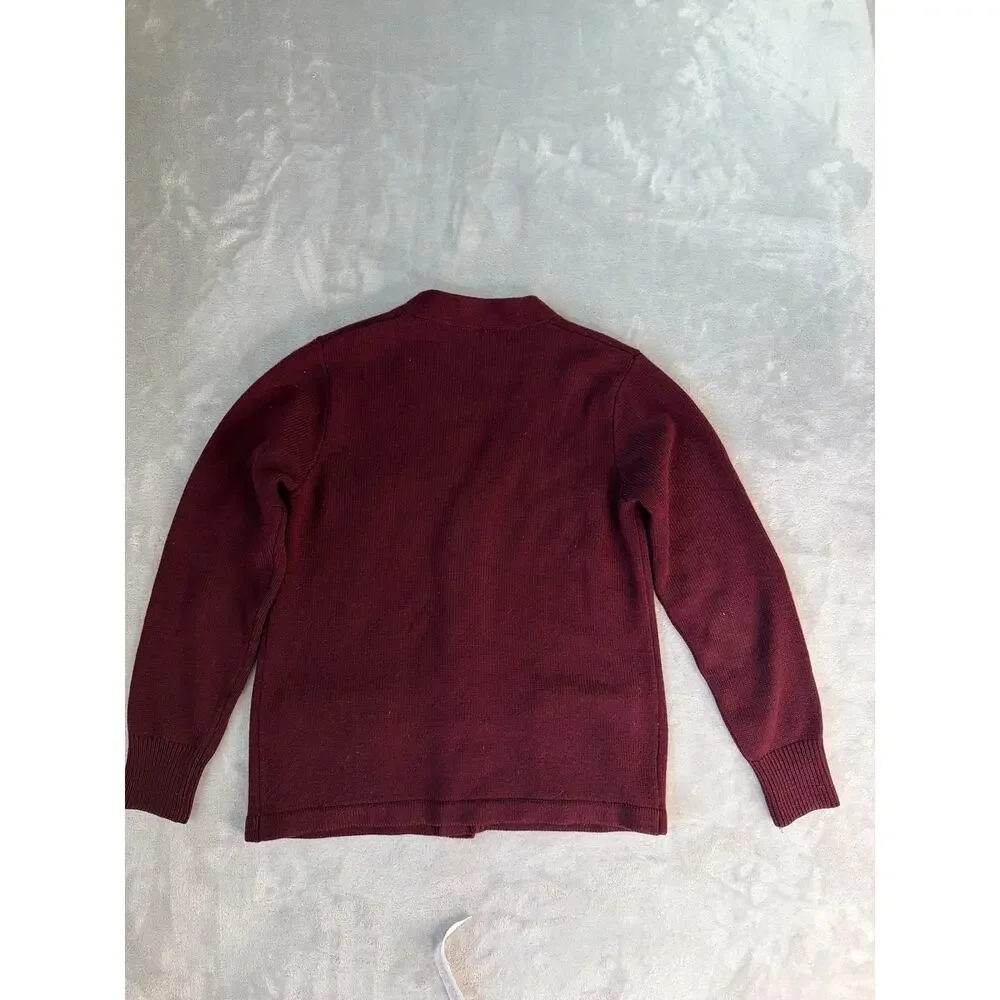 Las Vegas Day School Uniform Cardigan Sweater Burgundy Youth Medium YM LVDS